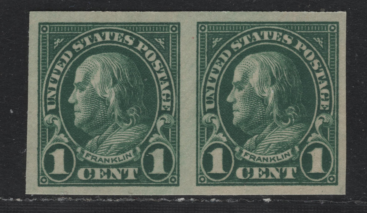 Lot 7 United States SC#575var 1c Deep Green , 1922-1925 4th Bureau Issue, A VFNH Imperf Pair