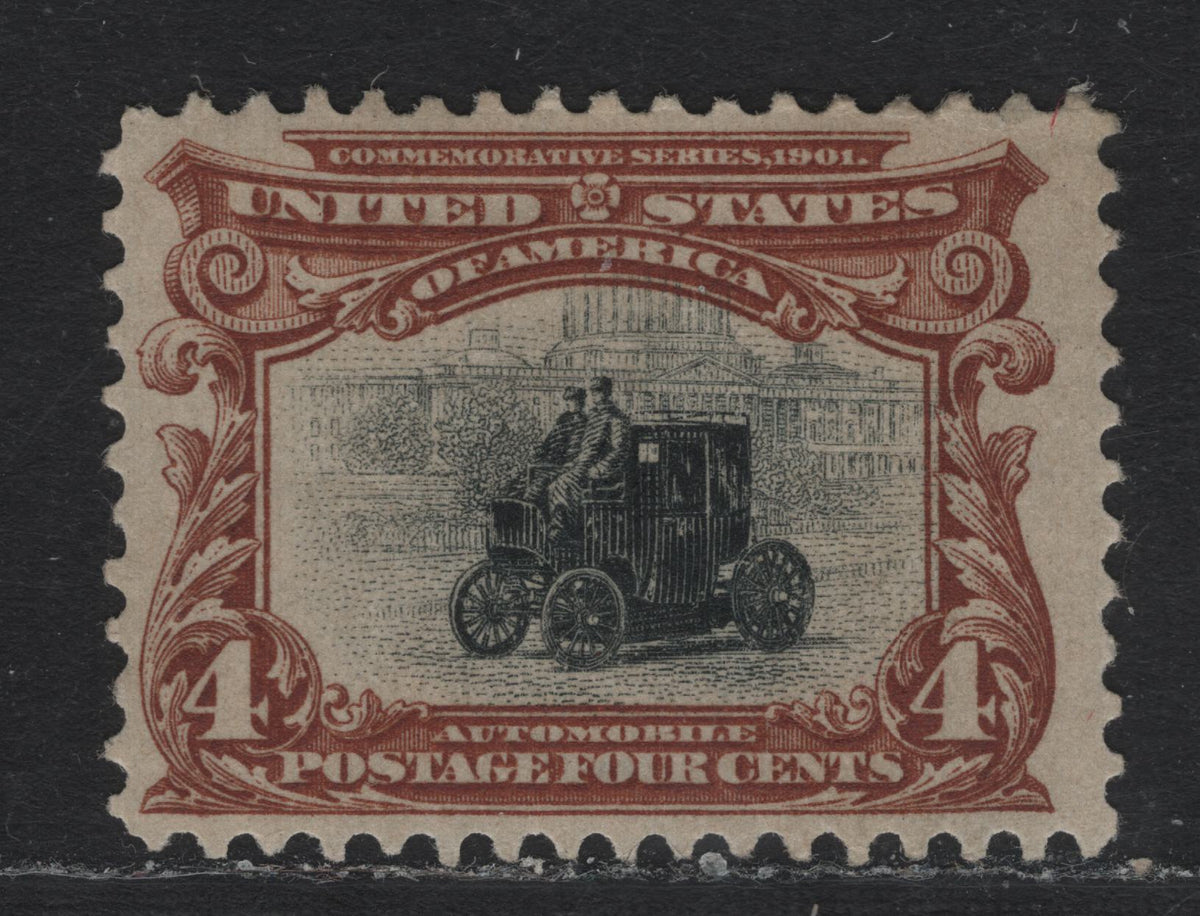 Lot 110 United States SC#296 4c Yellowish Brown & Black , 1901 Pan-American Exposition Issue, A VFOG Single, Upright Wmk