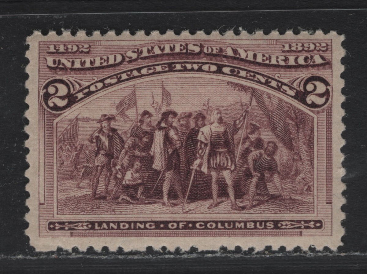 Lot 11 United States SC#231 2c Brown Violet , 1893 Columbian Exposition Issue, A VFNH Single, 2 Unpunched Perfs In The Lower Margin, Resulting From Broken Perf Pins