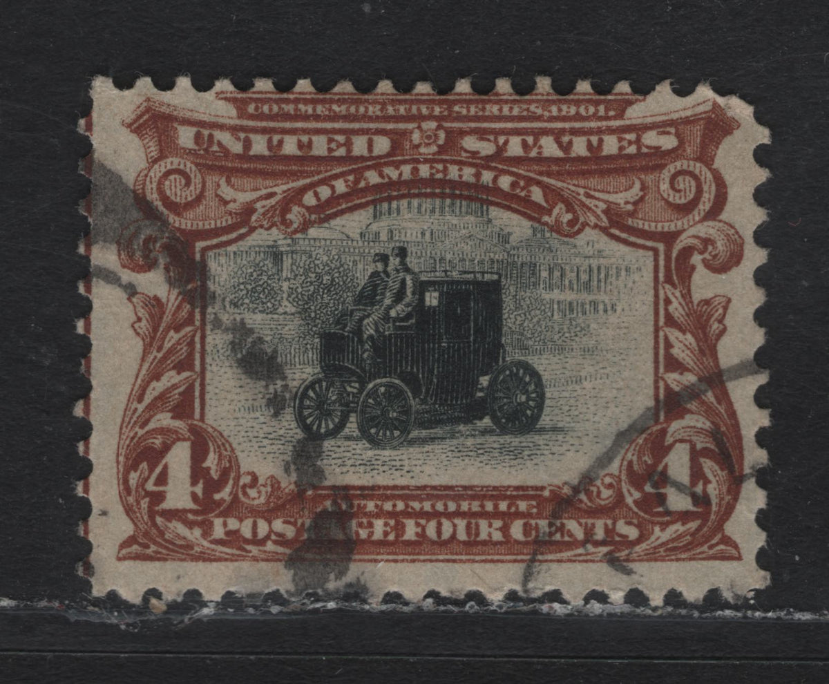 Lot 117 United States SC#296 4c Yellowish Brown & Black , 1901 Pan-American Exposition Issue, A Fine Used Single, Inverted & Reversed Wmk