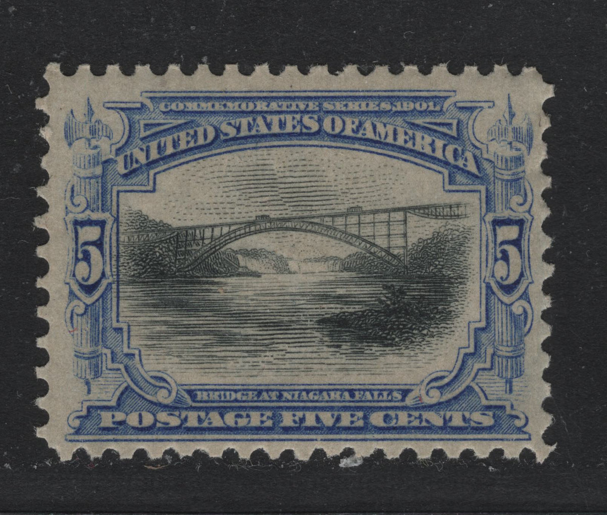 Lot 128 United States SC#297 5c Ultramarine & Black , 1901 Pan-American Exposition Issue, A VFOG Single, Reversed Wmk