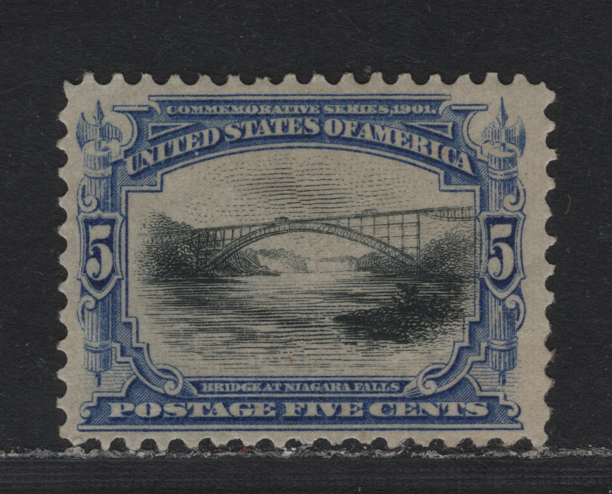 Lot 130 United States SC#297 5c Deep Ultramarine & Black , 1901 Pan-American Exposition Issue, A VFOG Single, Inverted & Reversed Wmk, Significant Gum Distributions Including Some Adhesions