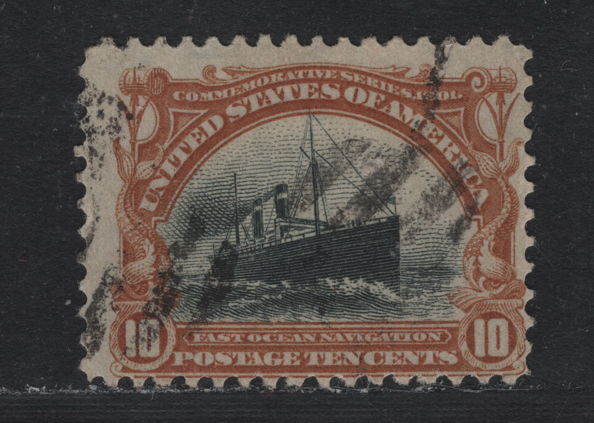 Lot 148 United States SC#299 10c Light Orange Brown & Black , 1901 Pan-American Exposition Issue, A Fine Used Single, Upright Wmk
