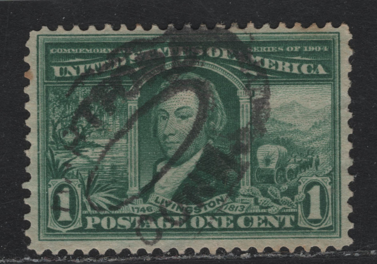 Lot 160 United States SC#323 1c Deep Bluish Green , 1904 Louisiana Purchase Issue, A Very Fine Used Single, Sideways Inverted & Reversed Wmk, Hartford Conneticut SON Oval Parcel Cancel