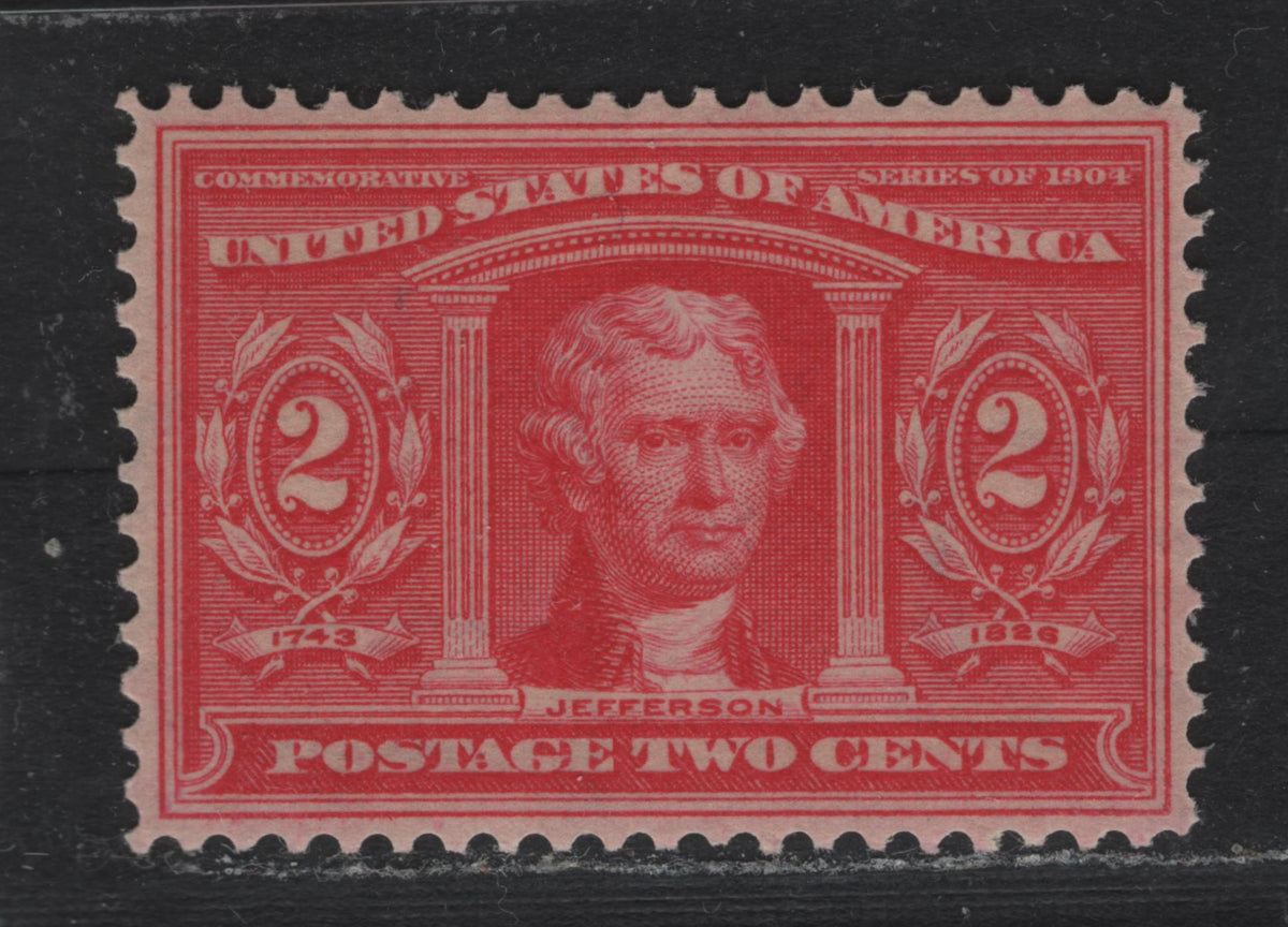 Lot 163 United States SC#324 2c Rose Carmine , 1904 Louisiana Purchase Issue, A XFOG Single, Sideways Reversed Wmk