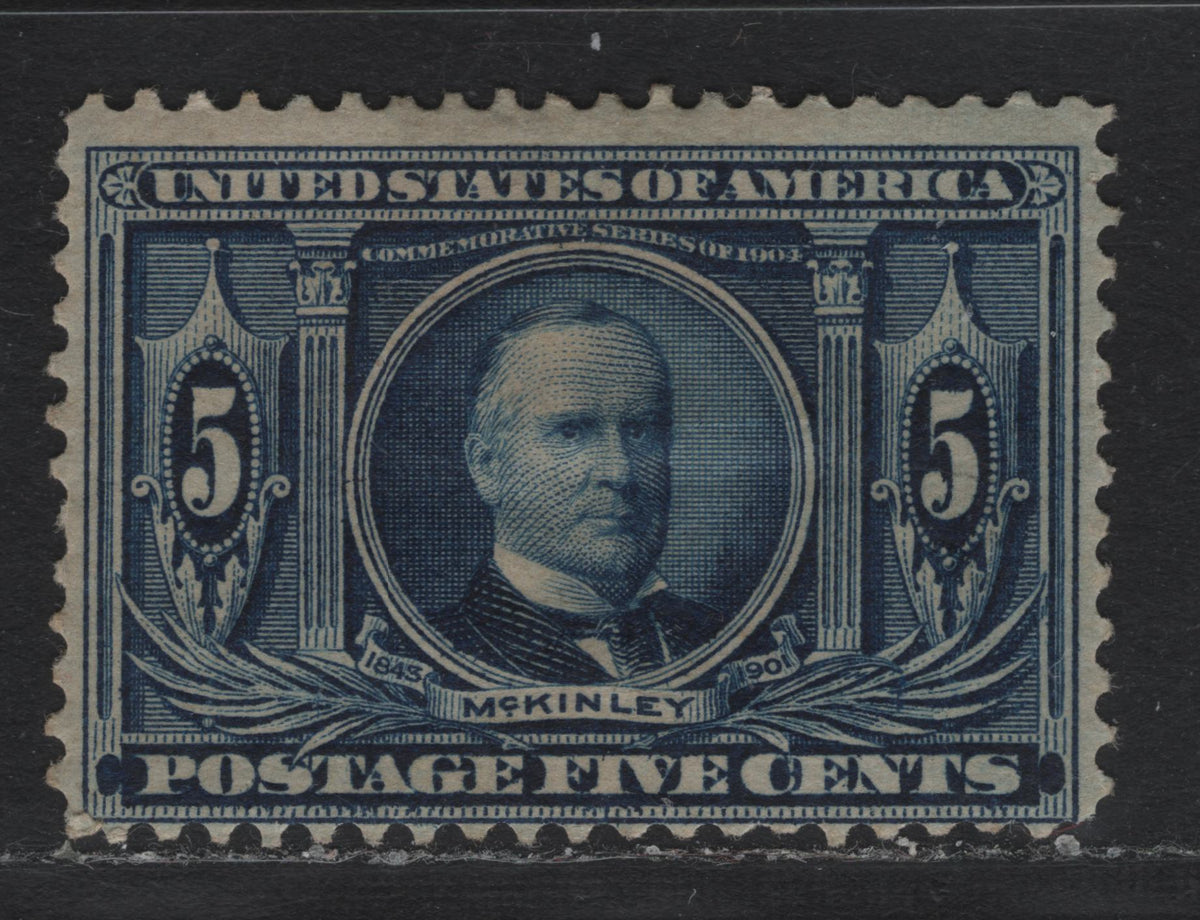 Lot 174 United States SC#326 5c Dark Blue , 1904 Louisiana Purchase Issue, A FOG Single, Sideways Reversed Wmk