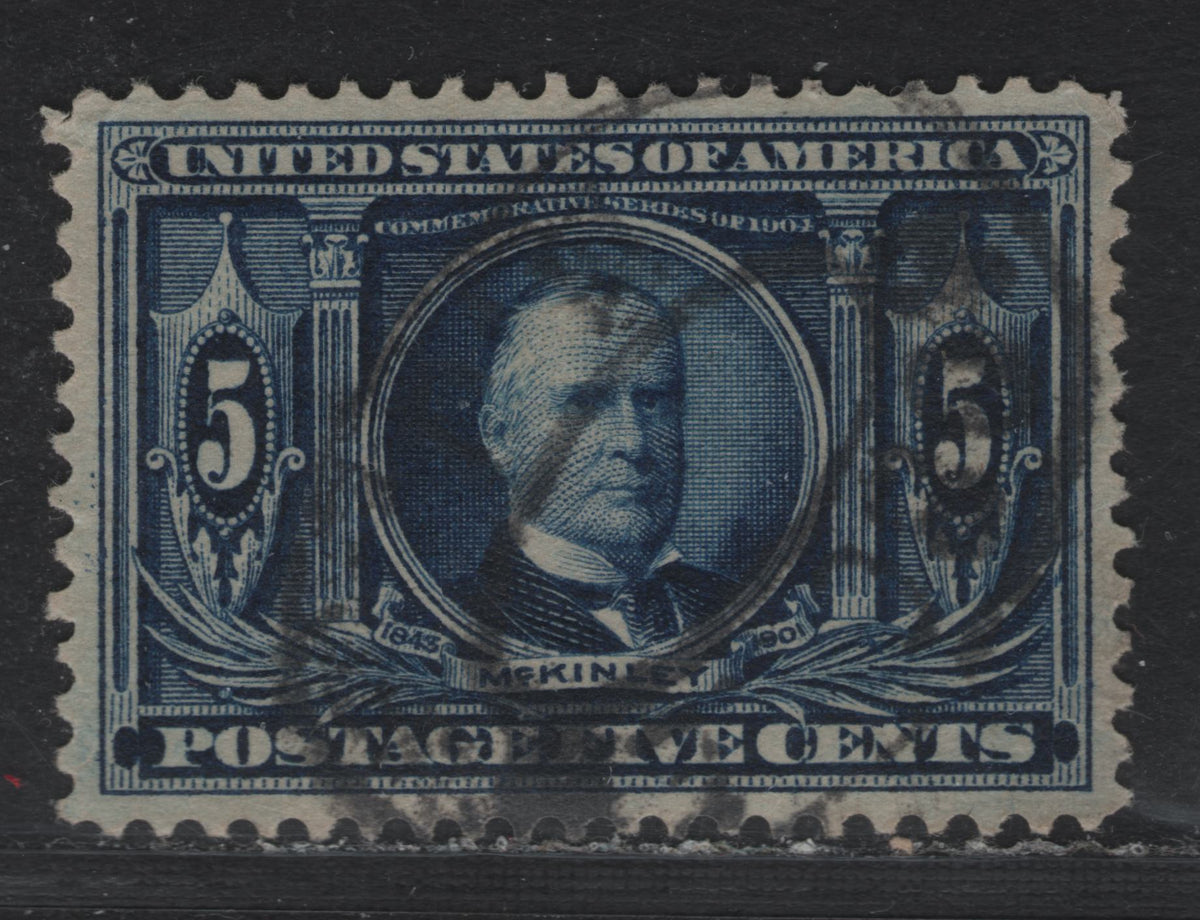 Lot 176 United States SC#326 5c Dark Blue , 1904 Louisiana Purchase Issue, A Fine Used Single, Sideways Inverted & Reversed