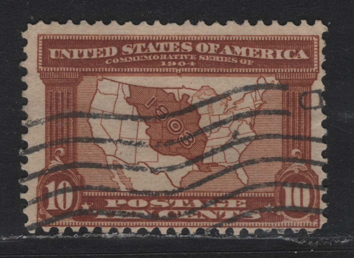 Lot 181 United States SC#327 10c Red Brown , 1904 Louisiana Purchase Issue, A Fine Used Single, Sideways Inverted & Reversed Wmk, Machine Cancel