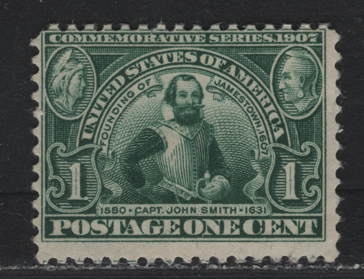 Lot 188 United States (C)SC#328 1c Deep Bluish Green , 1907 Jamestown Exposition Issue, A FNH Single, Reversed Wmk