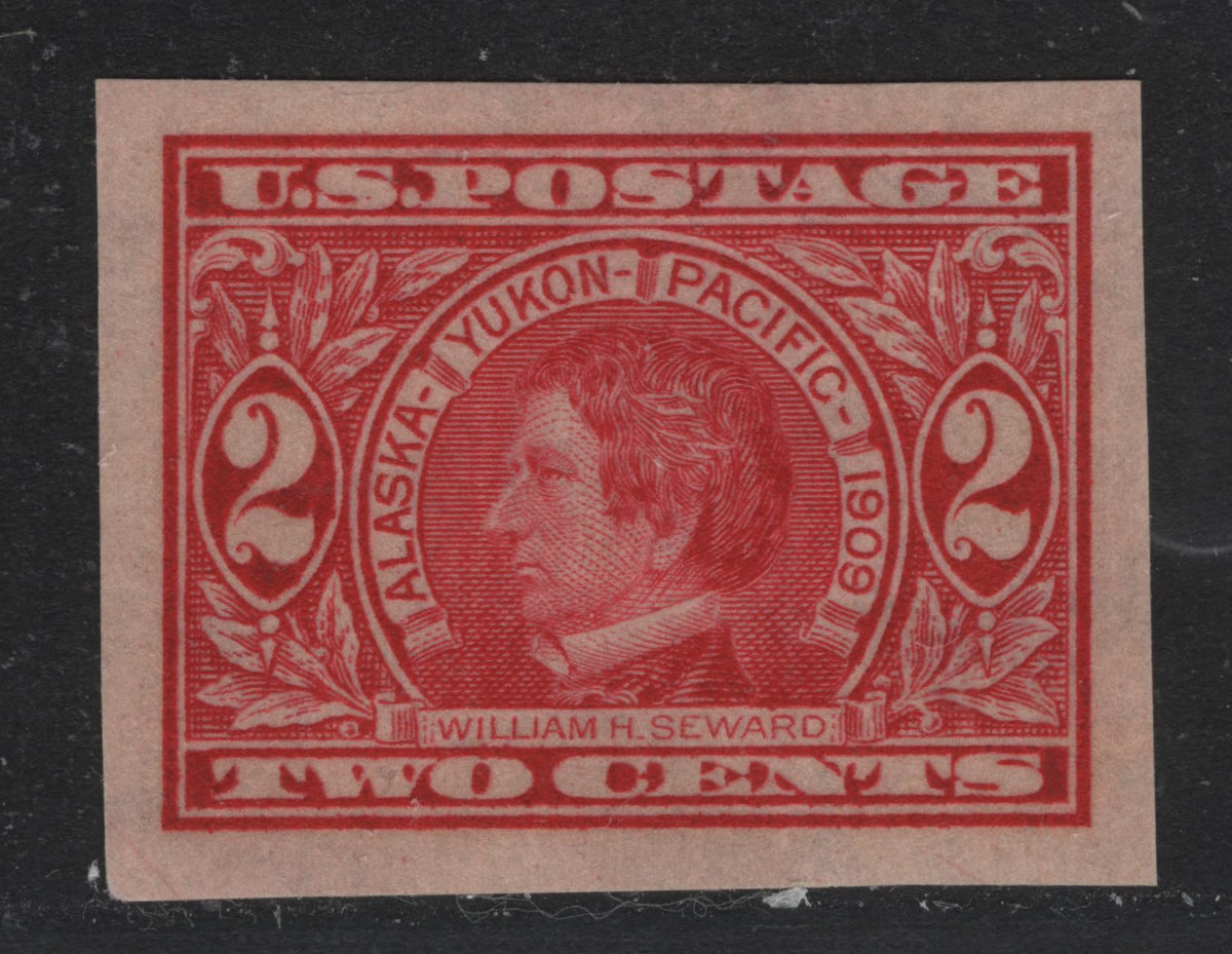 Lot 231 United States SC#371 2c Carmine , 1909 Alaska Yukon Pacific Exposition Issue, A VFOG Single, Upright Wmk, Ribbed Effect Paper Caused By Textured Rollers