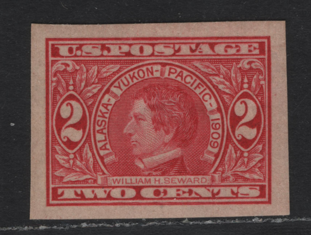 Lot 236 United States SC#371var 2c Carmine , 1909 Alaska Yukon Pacific Exposition Issue, A VFNH Single, Inverted Wmk, Ribbed Effect Paper