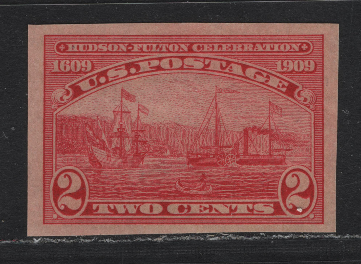 Lot 250 United States SC#373 2c Carmine , 1909 Hudson-Fulton Celebration Issue, A VFNH Imperf Single, Upright Wmk