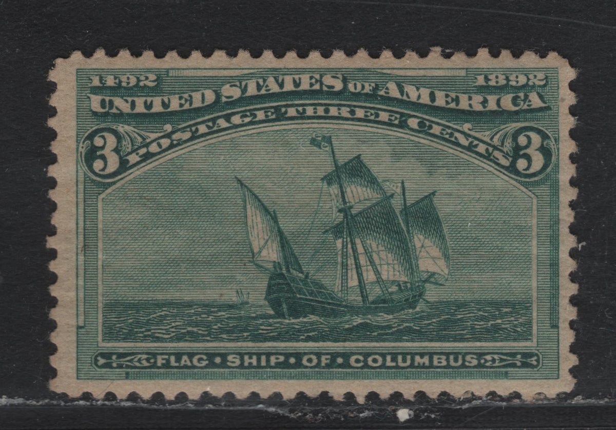 Lot 27 United States SC#232 3c Dull Blue Green , 1893 Columbian Exposition Issue, A FOG Single
