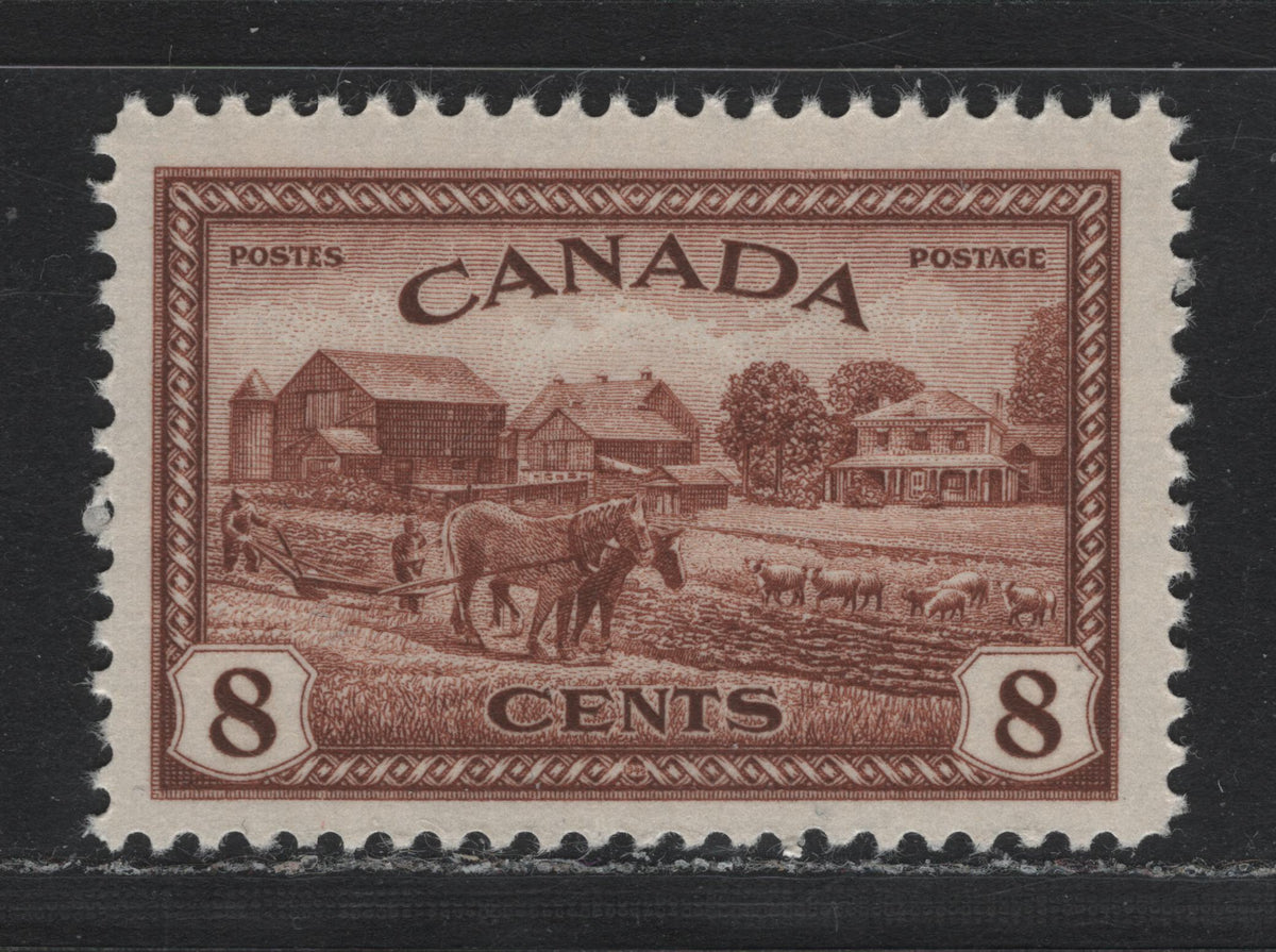 Lot 335 Canada #268 8c Very Reddish Brown , 1946 KGVI Peace Issue, A VFNH Single, CBN-DDDDDDD Paper