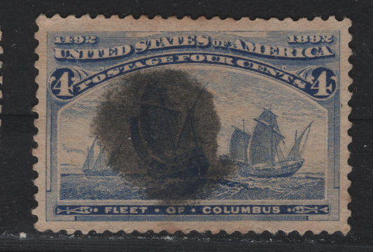 Lot 36 United States (C)SC#233 4c Ultramarine , 1893 Columbian Exposition Issue, A Very Fine Used Single, Circular Dumb Cork Cancel, Hand Carved Killer Cancels On This Issue Are Uncommon, As Circular Date Stamps Were Becoming Mandatory.
