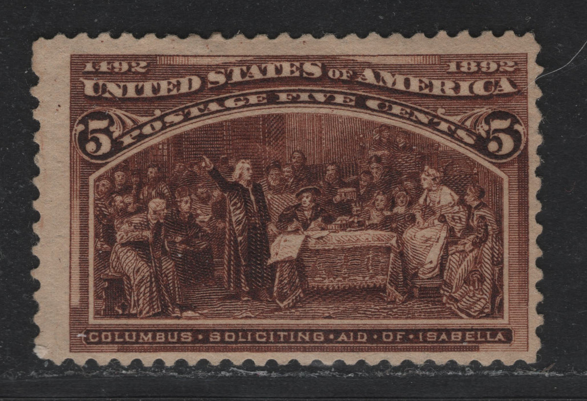 Lot 37 United States SC#234 5c Dark Chocolate , 1893 Columbian Exposition Issue, A FOG Single