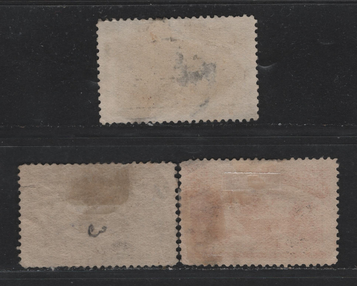 Lot 38 United States (C)SC#234, 237, 239 5c - 30c Chocolate - Orange Brown , 1893 Columbian Exposition Issue, 3 Fair/Very Good/Fine Used Singles, 10c Has Small Horiz Tear At UR, 30c Has Visible Corner Creases At UR & LR