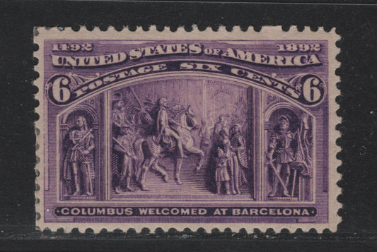 Lot 39 United States SC#235a 6c Reddish Violet , 1893 Columbian Exposition Issue, A VFOG Single