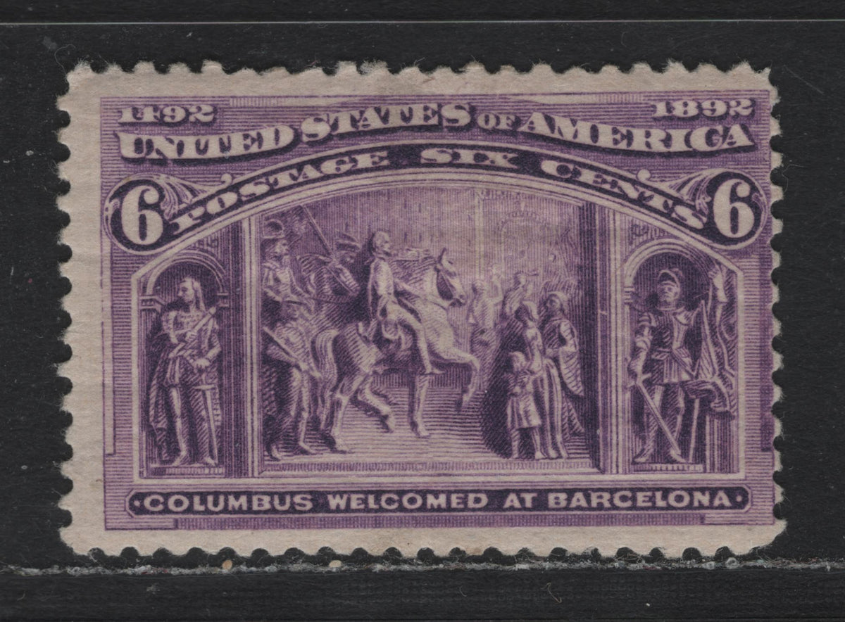 Lot 40 United States SC#235a 6c Pale Red Violet , 1893 Columbian Exposition Issue, A FOG Single