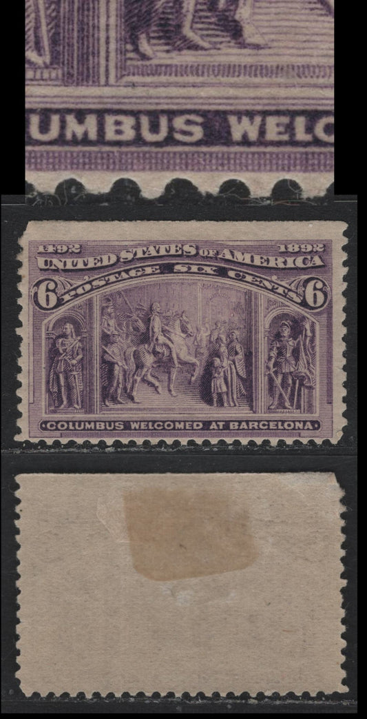 Lot 43 United States SC#235 6c Dull Purple , 1893 Columbian Exposition Issue, A FOG Single
