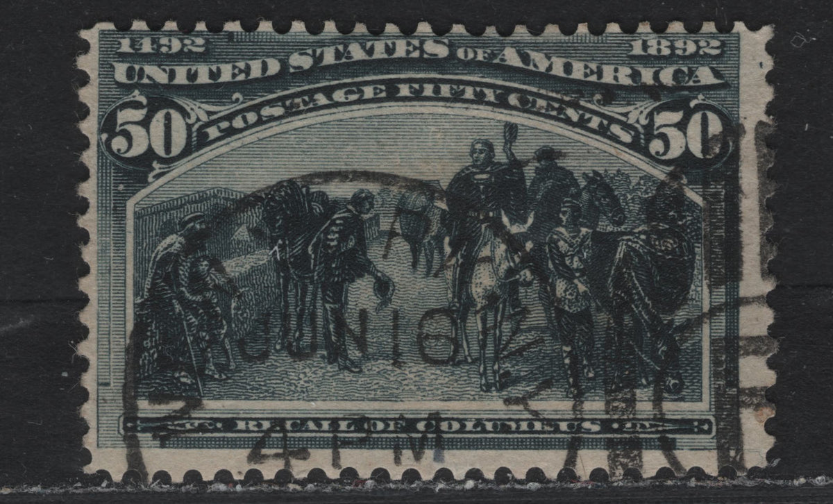 Lot 60 United States (C)SC#240 50c Slate Blue , 1893 Columbian Exposition Issue, A Fine Used Single, New York NY Duplex Cancel