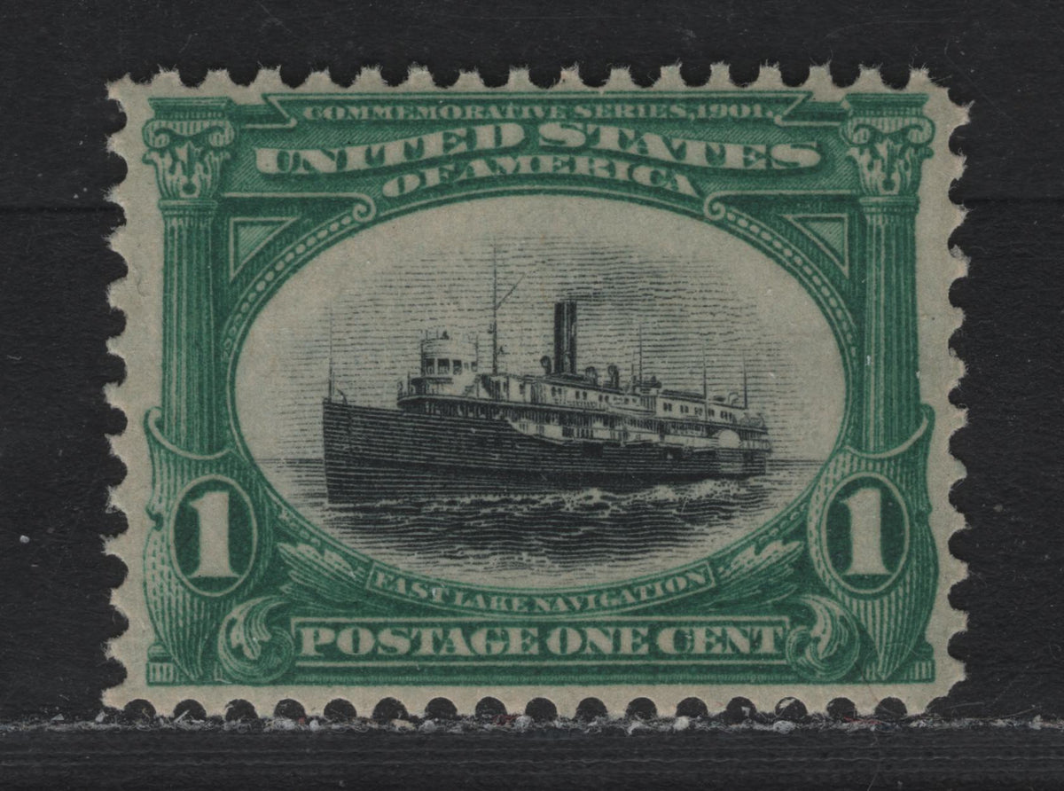 Lot 85 United States SC#294 1c Dark Blue Green & Black , 1901 Pan-American Exposition Issue, A VFOG Single, Upright Wmk