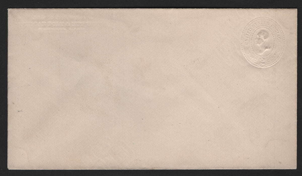 Lot 103 United States SC#U362var 2c Albino, 1894-1898 Plimpton-Morgan Issue, A Very Fine Mint Envelope, Die 2, Albino Commercial Sized Envelope, Albino Corner Card, Wmk 12, Knife Type 70.