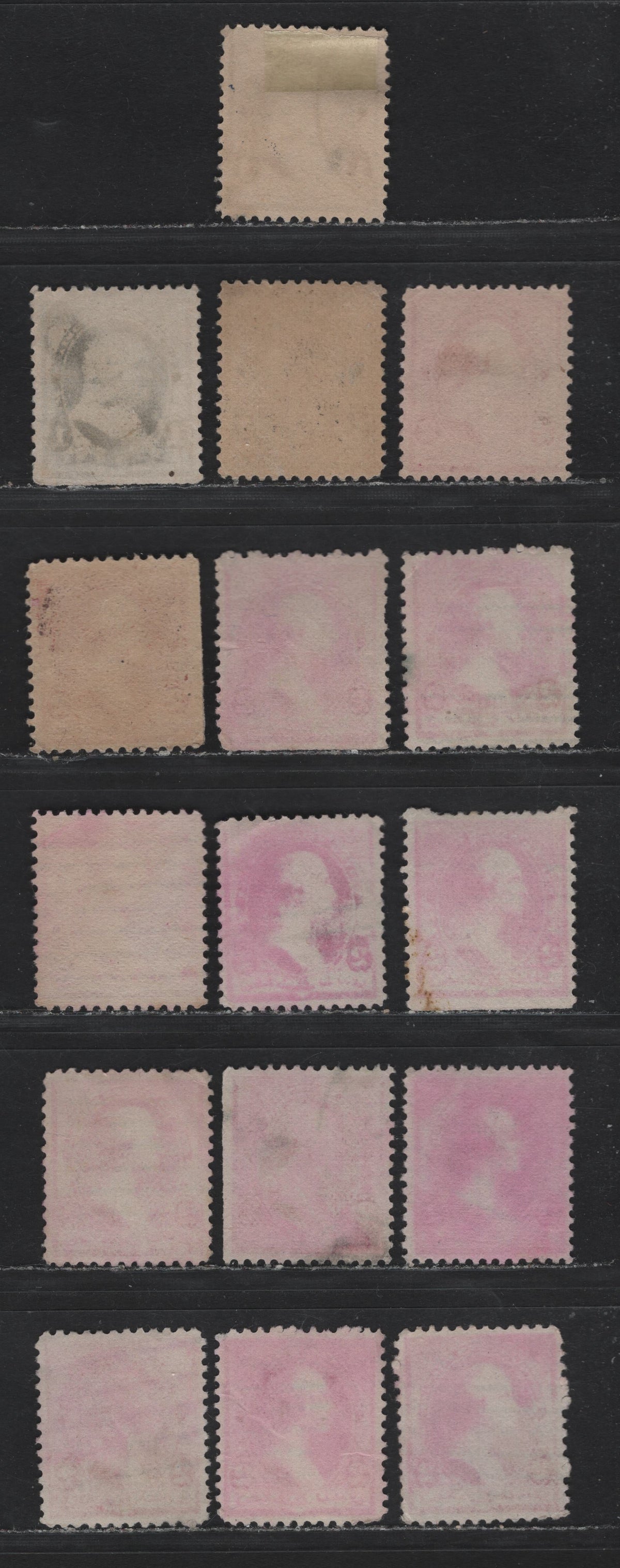 Lot 140 United States (C)SC#219-220 1c - 2c Ultramarine - Carmine, 1890-1893 Small Banknote Issue, 16 Very Fine Used Singles, Displaying A Variety Of Shades