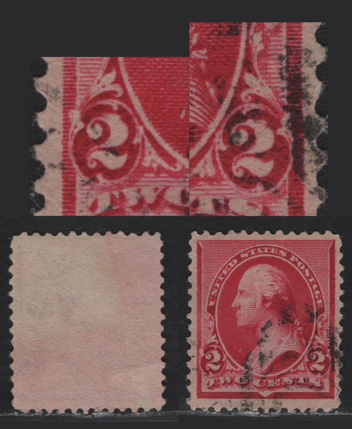 Lot 152 United States (C)SC#220c 2c Carmine, 1890-1893 Small Banknote Issue, A Very Fine Used Single, Cap on Both 2's