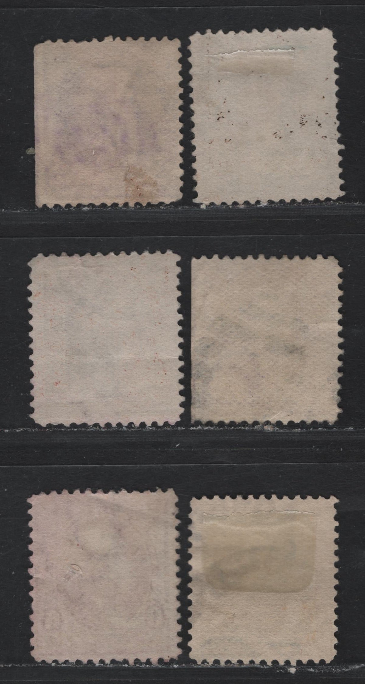 Lot 171 United States (C)SC#268-271 3c - 8c Deep Purple - Violet Brown, 1895-1897 1st Bureau Issue, 6 Fine Used Singles, Sideways-Inverted Wmks