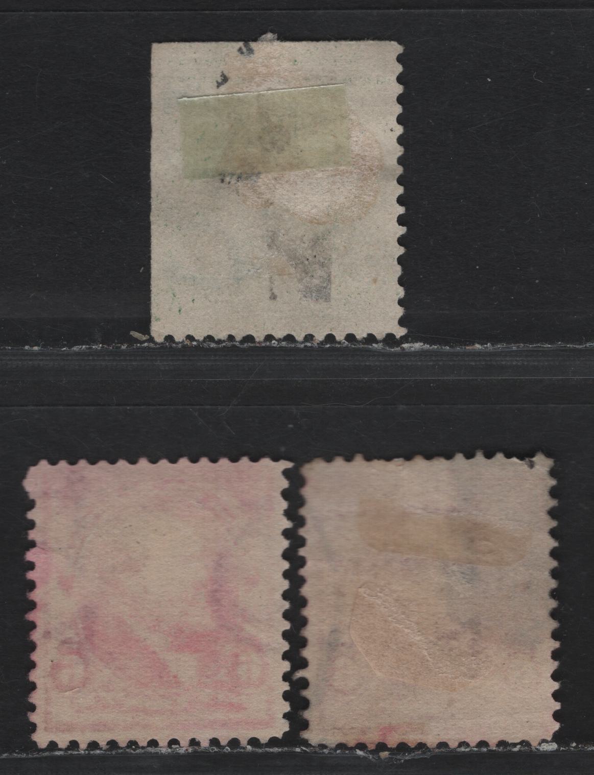 Lot 189 United States (C)SC#279, 282 1c - 6c Green - Claret , 1897-1903 1st Bureau With New Color Issue, 3 Fine/Very Fine Used Singles, Inverted & Reversed (1c) And Sideways Inverted-Reversed (6c) Wmks