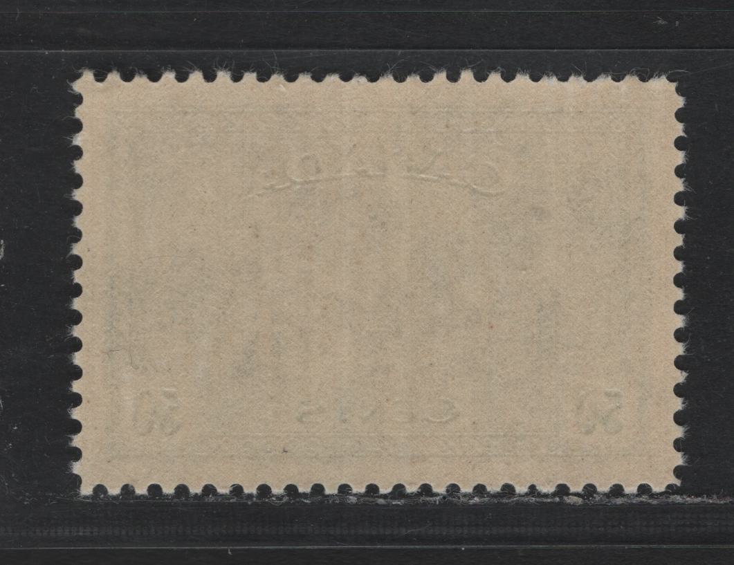 Lot 219 Canada #272 50c Light Blue Green , 1946 KGVI Peace Issue, A VFNH Single, CBN-NNNN Paper, Perf 12