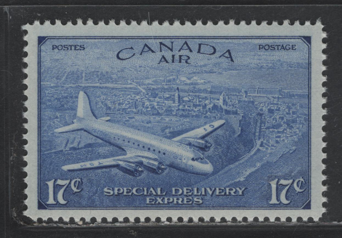 Lot 234 Canada #CE4 17c Ultramarine , 1946 Airmail Special Delivery Issue, A VFNH Single, CBN-TTTTTTTT Paper, Perf 11.9