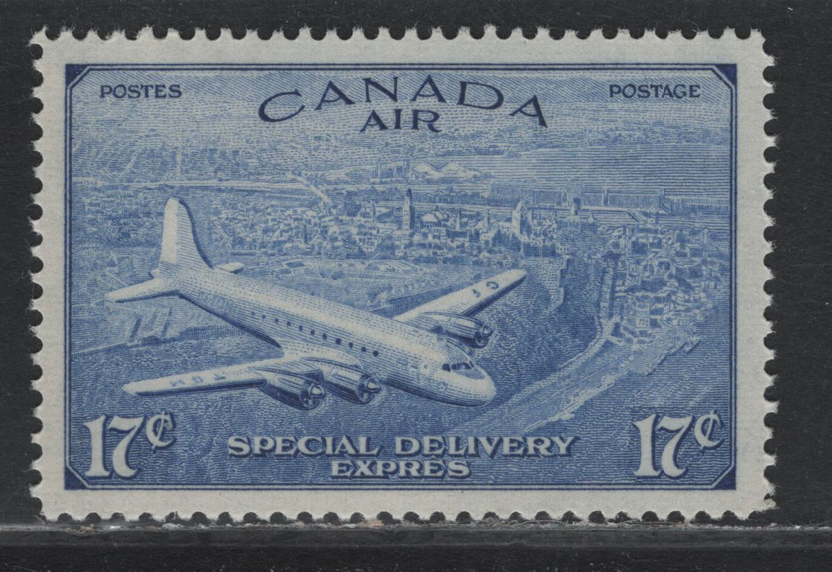 Lot 242 Canada #CE3 17c Dull Ultramarine , 1946 Airmail Special Delivery Issue, A VFNH Single, CBN-XXXXXXXX Paper, Perf 12