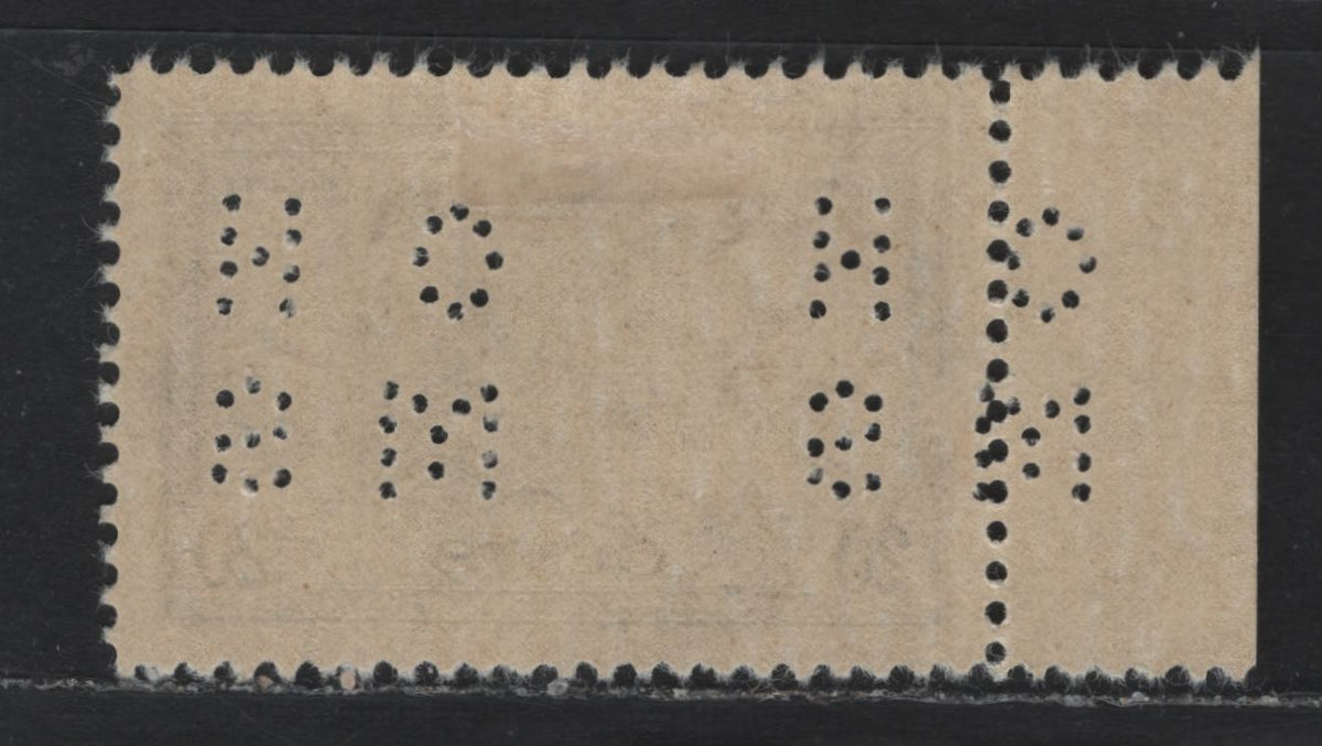 Lot 253 Canada #O10-271 20c Slate , 1949-1950 Overprinted Peace Issue, A VFOG Single, OHMS Perfin, Pos. 1, Revised Die, CBN-FFFFFFFF Paper, Perf 12x11.8.