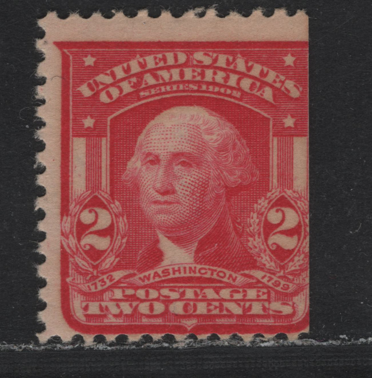 Lot 26 United States SC#319b 2c Deep Carmine Rose , 1902-1903 2nd Bureau Issue, A VGNH Booklet Single, Sideways Reversed Wmk, Type 1