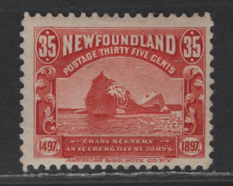Lot 275 Newfoundland #73 35c Vermilion, 1897 Discovery Of Newfoundland Issue, A FOG Single On Horizontal Wove Paper