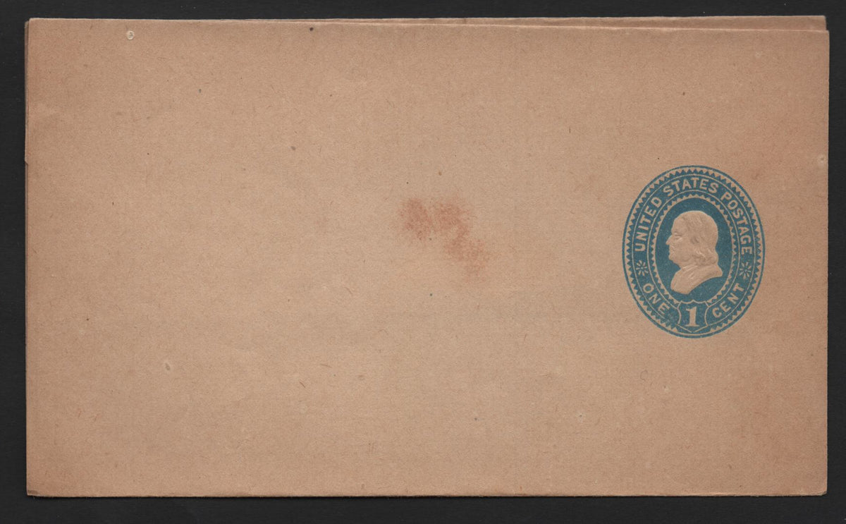 Lot 57 United States SC#W301 1c Blue, 1887-1894 2nd Plimpton Issue, A Fine/Very Fine Used Manilla Paper, Wrapper On Manilla Paper, Perf 8, Knife WS Die 83, One Small Corner Crease But Otherwise VF.