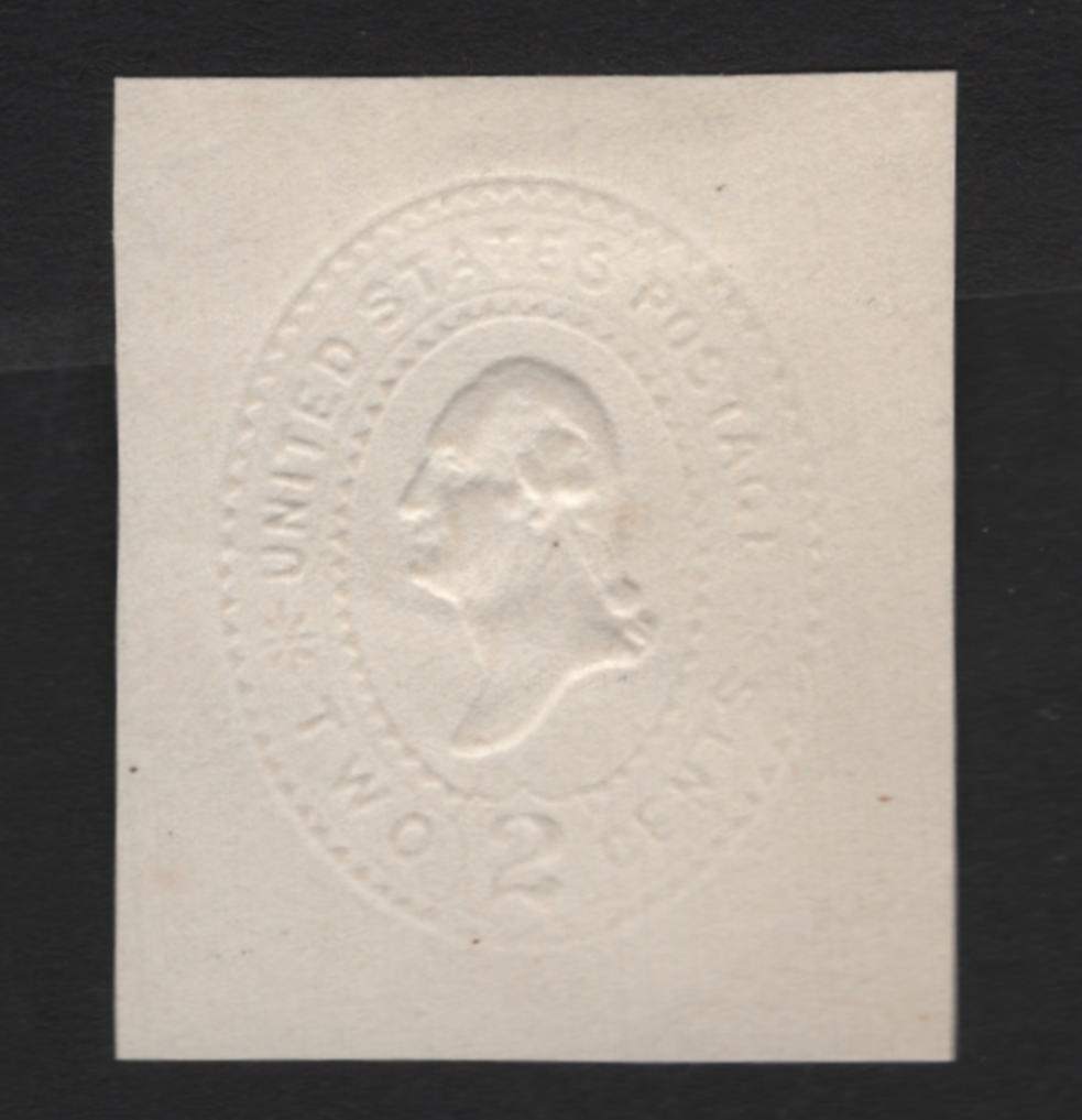 Lot 67 United States SC#U311 2c Albino, 1887-1894 2nd Plimpton Issue, A Very Fine Used Cut Square, Albino Impression, White Paper