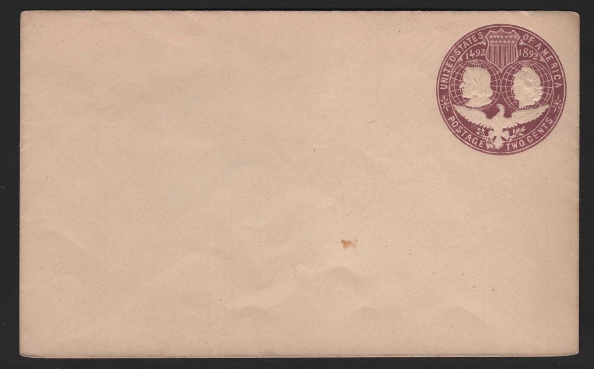 Lot 77 United States SC#U349var 2c Lilac, 1893 Columbian Exposition Issue, A Very Fine Mint Envelope, Die 4, Full Letter Size Evnelope (Size 2)