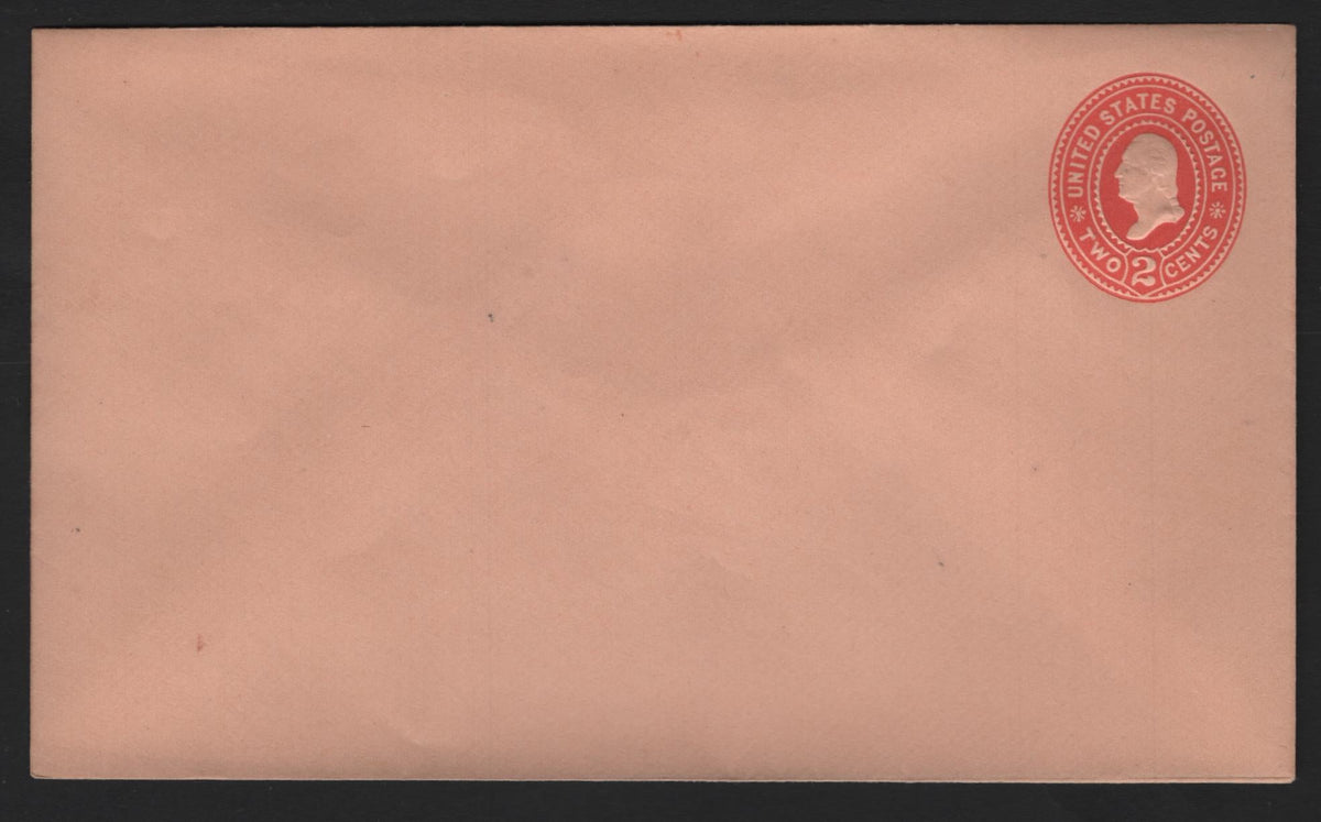 Lot 98 United States SC#U364var 2c Carmine, 1894-1898 Plimpton-Morgan Issue, A Very Fine Mint Envelope, Die 2 (U79), Regular Legal Size Envelope (Size 5 - 6.25x3.75 Inches), Oriental Buff Paper, Knife Tipe 55, Rounded Backflap, Wmk 13.