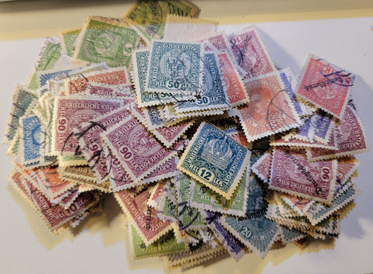 Lot 166 Austria SC#145/195 3h - 1k Bright Violet - Carmine On Yellow Austrian Crown - Karl I, 1916-1918 Austrian Crown, Franz Joseph & Arms - Karl I Issues, 200 Fine/Very Fine Used & Mint Singles, Including New Republic Overprints