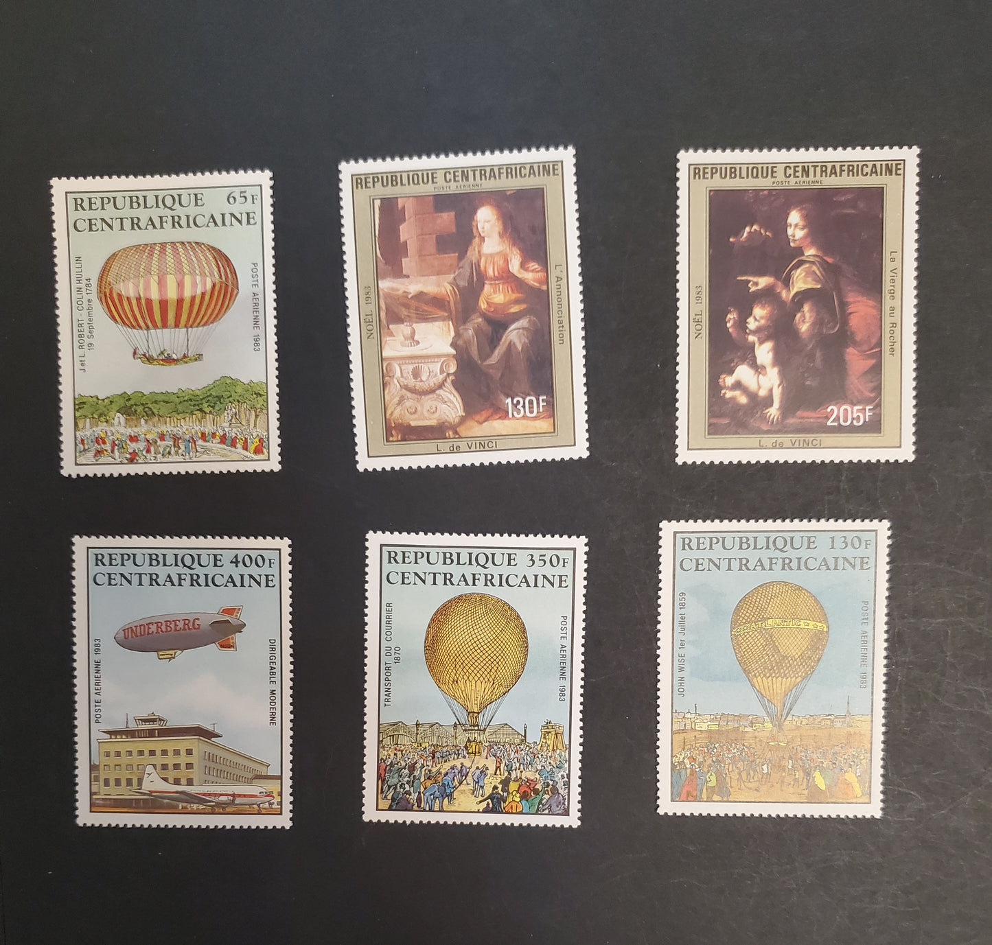 Central African Republic SC#C282/C295 1983-1984 Airmails, 6 VFNH Singles, Click on Listing to See ALL Pictures, 2017 Scott Cat. $13.25