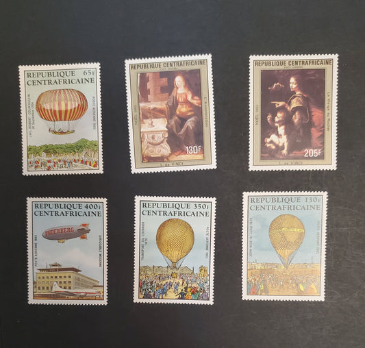 Central African Republic SC#C282/C295 1983-1984 Airmails, 6 VFNH Singles, Click on Listing to See ALL Pictures, 2017 Scott Cat. $13.25