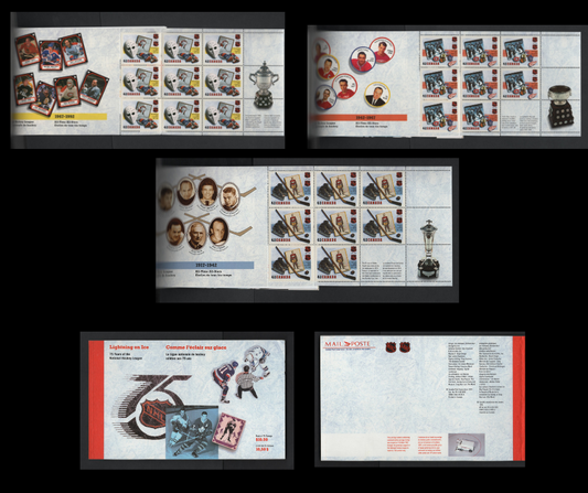 Canada #BK148 42c Multicoloured The Early Years - The Expansion Years, 1992 NHL Issue, A VFNH Prestige Booklet All Panes on DF1/DF1 Harrison Paper, With Spotty PVA Gum, HB Covers & Pages