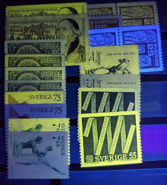 Lot 26 Sweden SC#1116/1142 1975 Definitives , With Strong And Weak Tagging, 19 VFNH Singles, Click on Listing to See ALL Pictures, Estimated Value $20