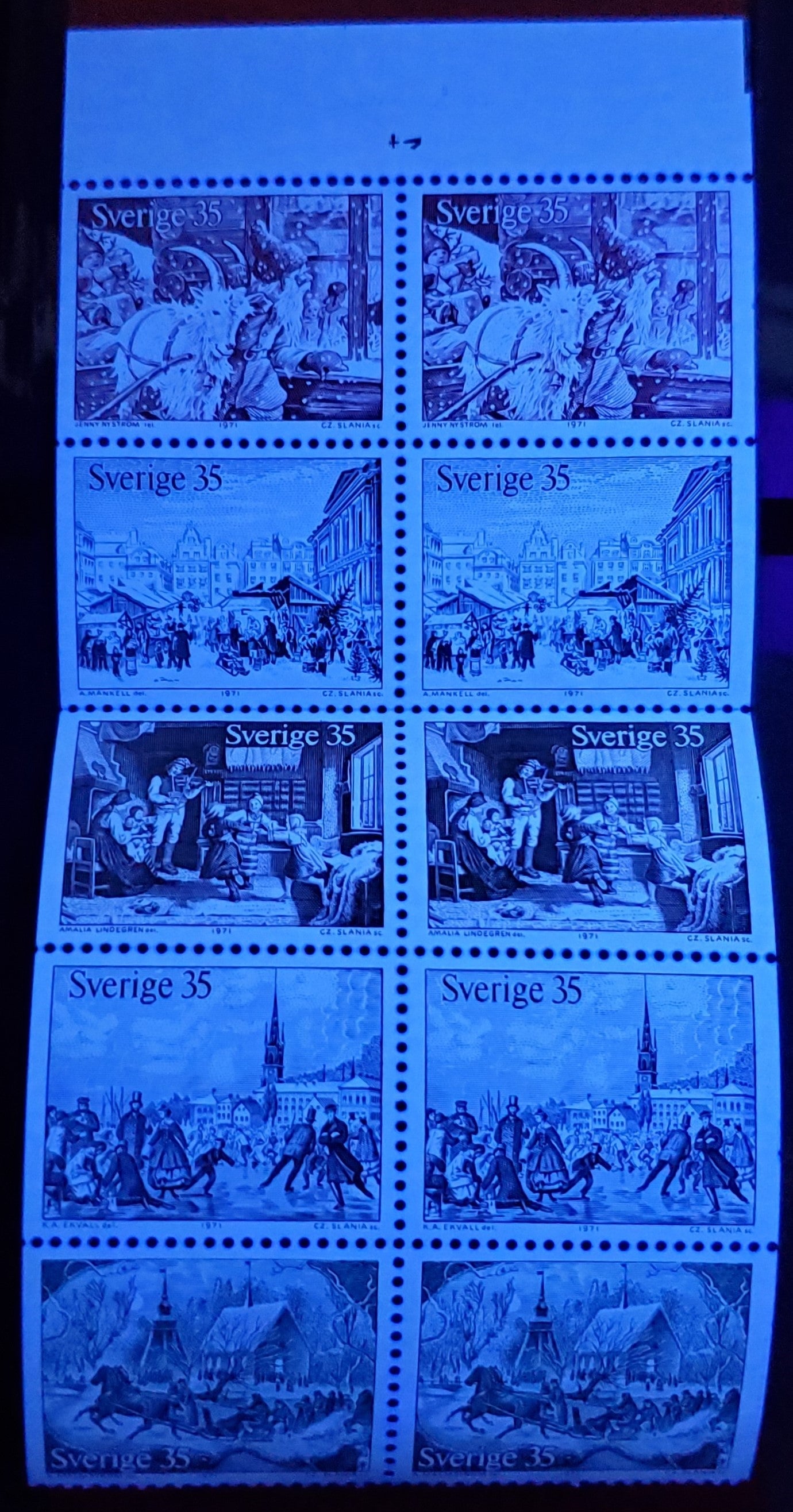 Sweden SC#866a (Facit #H234B) 70 Ore Multicoloured 1970 Swedish Industrial Life Issue, LF English Cover, Strong Tagging, A VFNH Booklet of 6 (1x6), Click on Listing to See ALL Pictures, Estimated Value $17