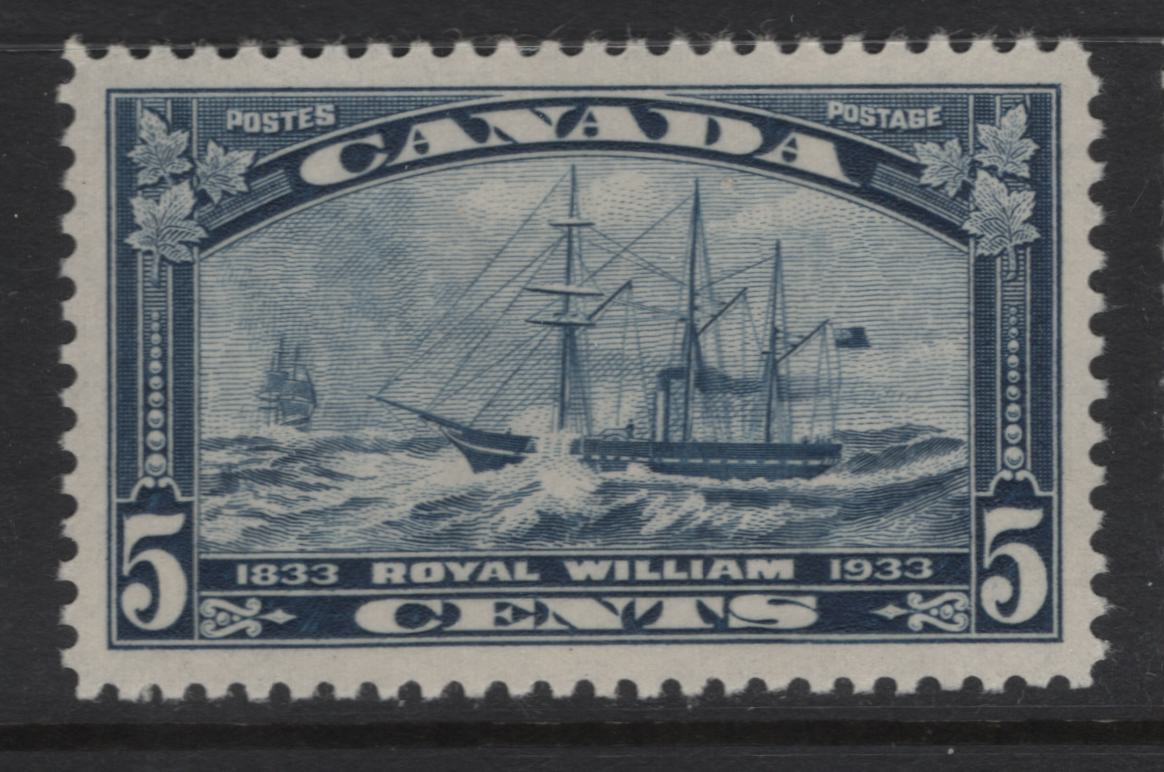 Lot 299 Canada (C)  #204 5c Dull Blue Royal William, 1933 Royal William Issue, A VFJNH Single, Paper BABN-D, Perf 10.8