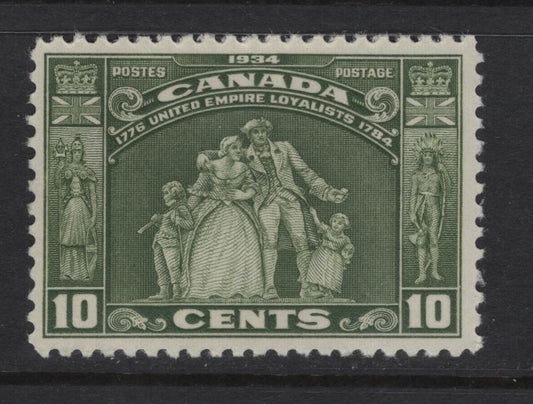 Lot 311 Canada (C)  #209 10c Pale Olive Green Loyalists Statue, 1934 Loyalists Issue, A VFOG Single, Paper BABN-II, Perf 10.9x10.8