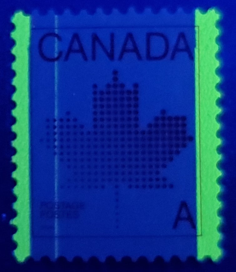 Canada #907iii A(30c) Red Maple Leaf, 1981 Non-Denominated 'A' Definitive, A VFNH Single On NF/MF-fl Coated Paper, Tag Streak Running Down Center Of Stamp